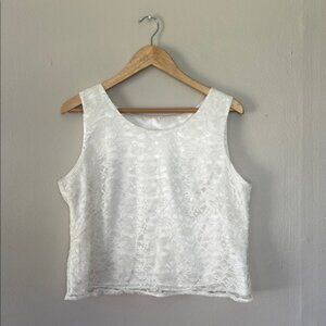 Studio I White Boxy Crop Tank Top 14